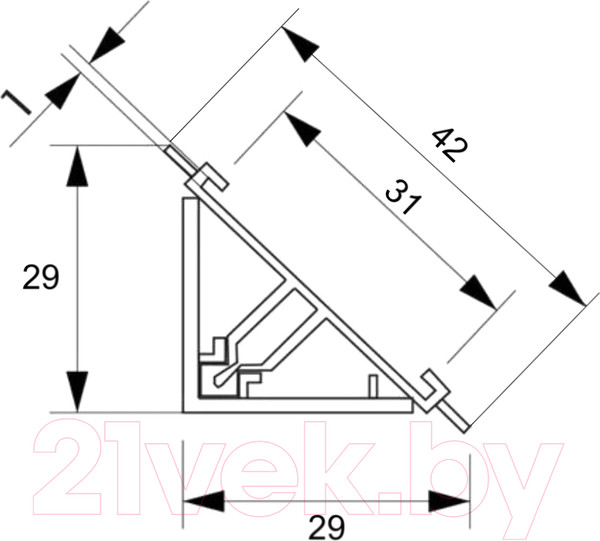 Изображение товара Скиналь Интерлиния Белый гранит (с плинтусом, кромкой и комплектом заглушек)