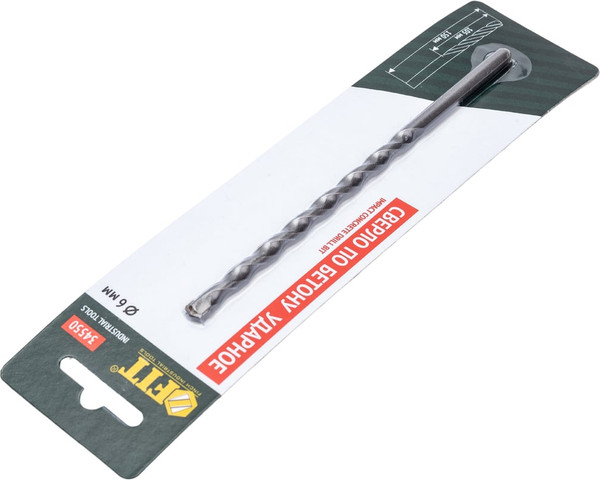 Изображение товара Сверло FIT Победитовое ударное трехгранный хвостовик 6x150мм / 34550