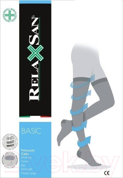 Изображение товара Чулки компрессионные RelaxSan Basic 970, 280 den, 2 кл.к. (22-27mmHg, р.3, т.беж)