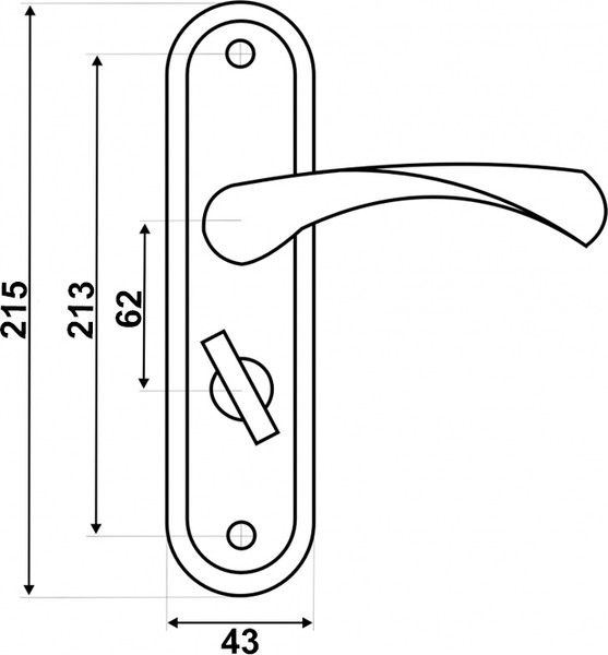 Изображение товара Ручка дверная VELA 62.23 WC SN/CP правая (сатин/хром)