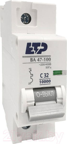 Изображение товара Выключатель автоматический ETP ВА 47-100 1P 32А (C) 10kA / 11533