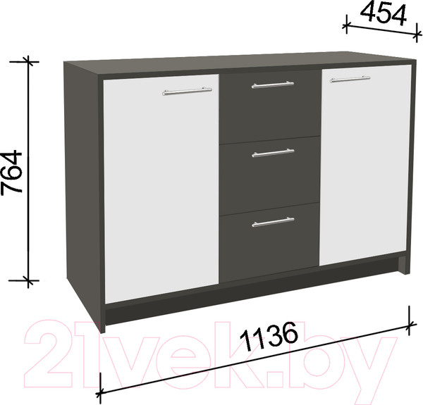 Изображение товара Тумба Артём-Мебель Оптима СН 111.01 (белый/графит)