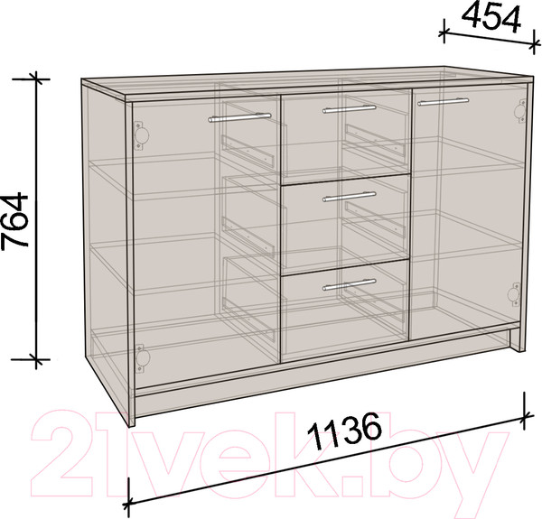 Изображение товара Тумба Артём-Мебель Оптима СН 111.01 (белый/графит)