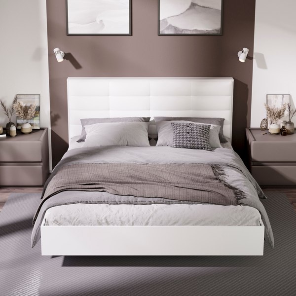 Изображение товара Двуспальная кровать ТриЯ Агата тип 1 160x200 (белый)