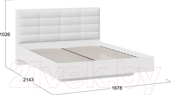 Изображение товара Двуспальная кровать ТриЯ Агата тип 1 160x200 (белый)