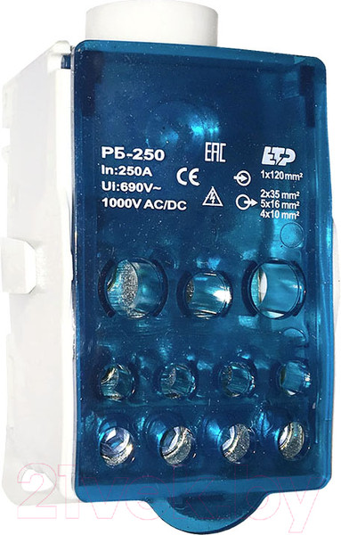 Изображение товара Распределительный блок на DIN-рейку ETP РБ-250 1П 250А / 68810