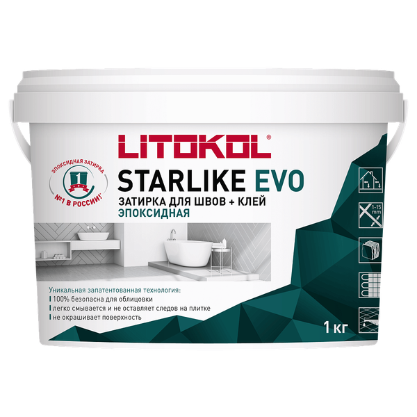 Изображение товара Фуга эпоксидная Litokol Эпоксидная Starlike Evo 115 (1кг, серый шелк)