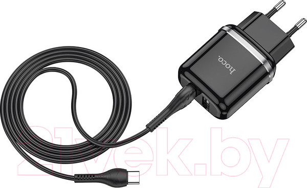 Изображение товара Зарядное устройство сетевое Hoco N4 + кабель Type-C / 31050 (черный)