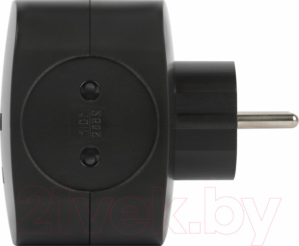 Изображение товара Электроразветвитель ЭРА SP-2-USB-W / Б0049536 (черный)