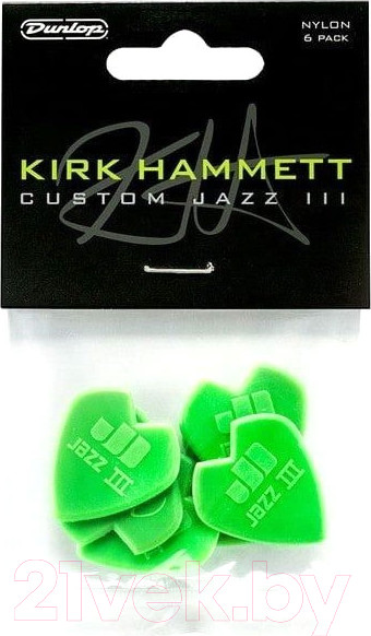 Изображение товара Набор медиаторов Dunlop Manufacturing Kirk Hammett Nylon Jazz III 47PKH3N (6шт)