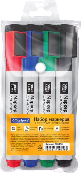 Изображение товара Набор маркеров OfficeSpace 268350 (4цв)