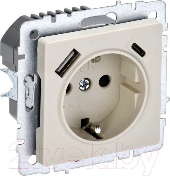 Изображение товара Розетка IEK Brite BR-R14-16-U22-018-K10 (бежевый)