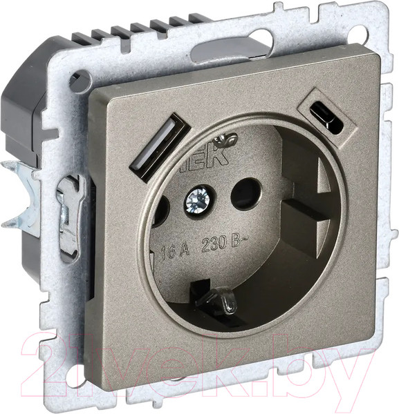 Изображение товара Розетка IEK Brite BR-R14-16-U22-018-K37 (шампань)