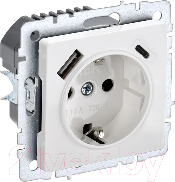 Изображение товара Розетка IEK Brite BR-R14-16-U22-018-K01 (белый)