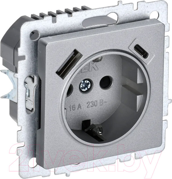 Изображение товара Розетка IEK BR-R14-16-U22-018-K47 (алюминий)