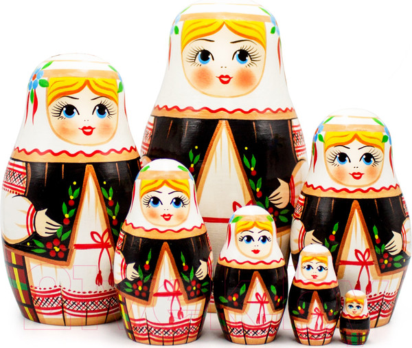 Изображение товара Матрешка сувенирная Брестская Фабрика Сувениров В белорусском и традиционном костюме / 7044