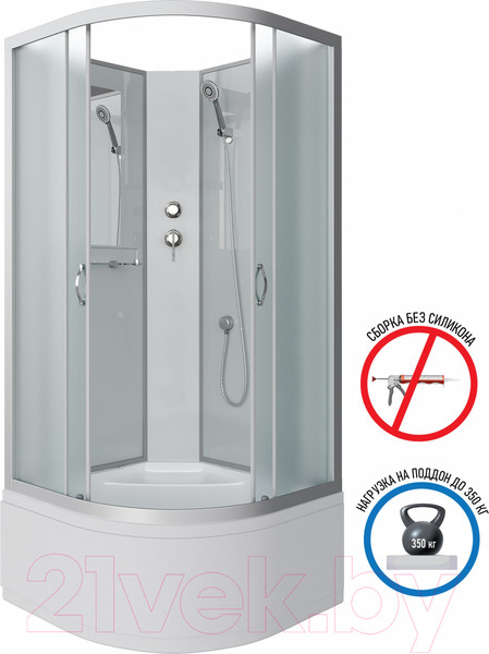 Изображение товара Душевая кабина Niagara NG-2307-14BK 80x80x200 (матовое стекло)