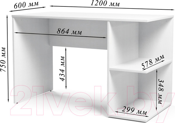 Изображение товара Письменный стол Mio Tesoro Велия МВ-07 (белый)