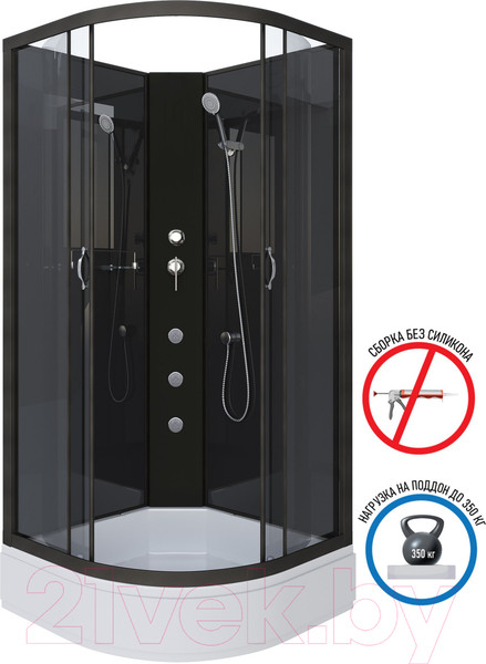 Изображение товара Душевая кабина Niagara NG-6501-14BKG 90x90x215 (тонированное стекло/черный)