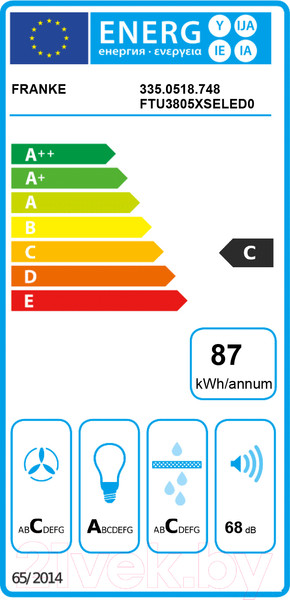 Изображение товара Вытяжка коробчатая Franke FTU 3805 XS (335.0518.748)