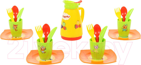 Изображение товара Набор игрушечной посуды Полесье Пикник. Три кота / 72948