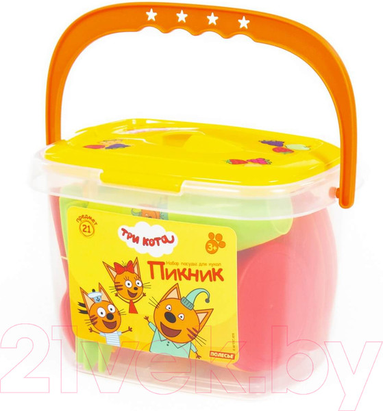 Изображение товара Набор игрушечной посуды Полесье Пикник. Три кота / 72948