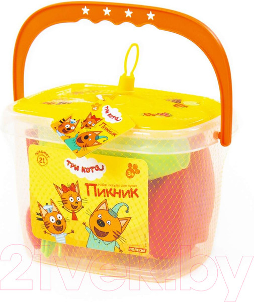 Изображение товара Набор игрушечной посуды Полесье Пикник. Три кота / 72948