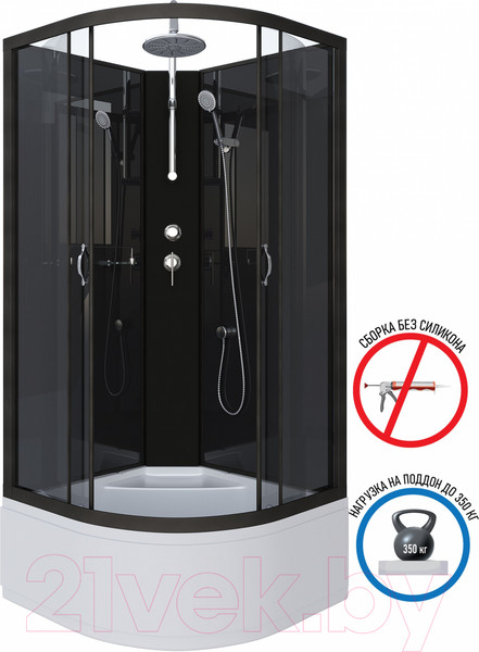 Изображение товара Душевая кабина Niagara NG-6508-14BKT 90x90x210 (тонированное стекло/черный)