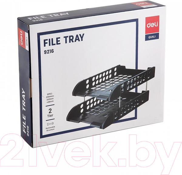 Изображение товара Набор лотков для бумаг Deli E9216 (черный)