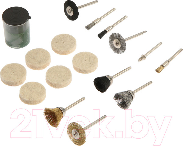 Изображение товара Набор насадок для гравера Tundra Щетки полировальные круги паста 3.2мм / 7107472  (17шт)