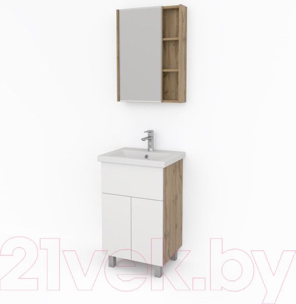 Изображение товара Шкаф с зеркалом для ванной Какса-А Silvia 50 б/о / 466787