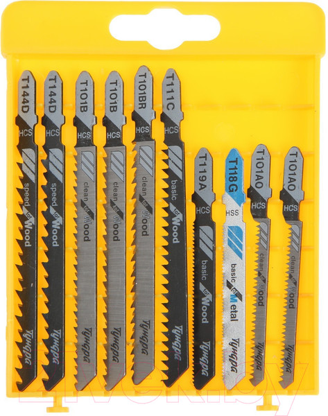 Изображение товара Набор пильных полотен Tundra Для лобзиков по дереву и металлу / 7347476 (10шт)