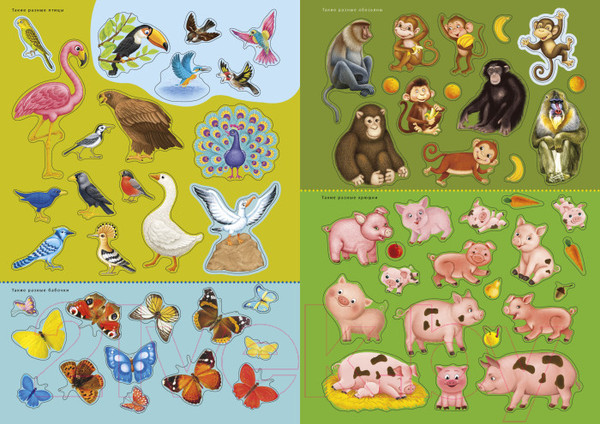 Изображение товара Развивающая книга Робинс Наклейки с заданиями. Такие разные животные