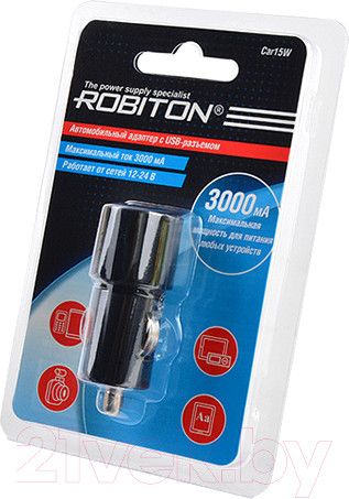 Изображение товара Адаптер питания автомобильный Robiton Car15W / БЛ14621