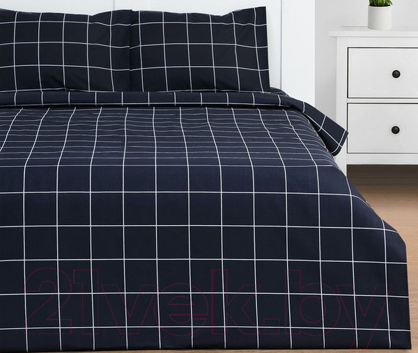 Изображение товара Комплект постельного белья Этель Клетка / 9355714 (черный)