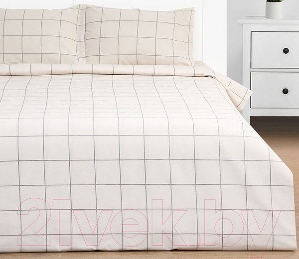Изображение товара Комплект постельного белья Этель Клетка / 9355725 (бежевый)
