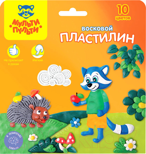 Изображение товара Пластилин восковой Мульти-пульти Енот в лесу / ВП_11057 (10цв)