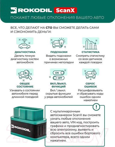 Изображение товара Автосканер Rokodil ScanX