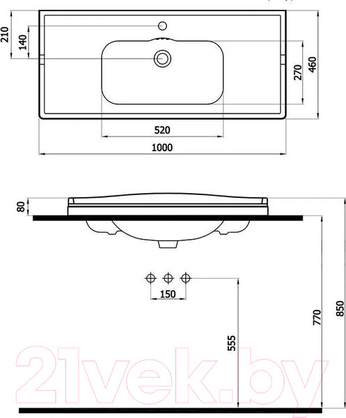 Изображение товара Тумба под умывальник Cezares GIUBILEO-1000-2A-SC-BL