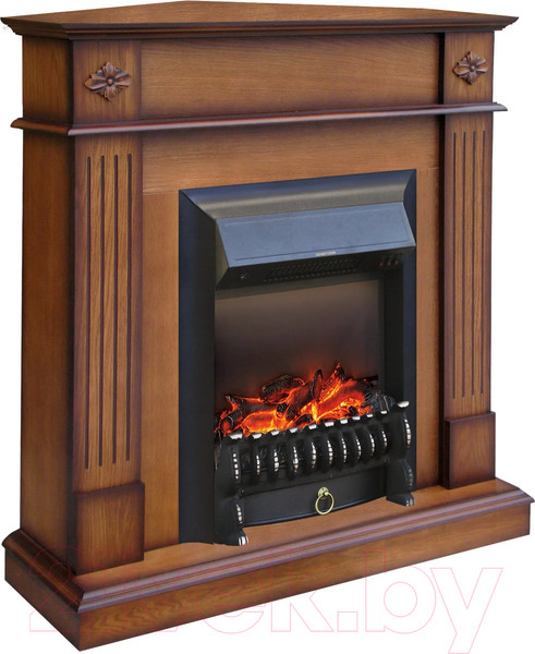 Изображение товара Каминокомплект Смолком Brighton Corner + Fobos-s Lux BL LT (дуб антик)