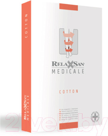 Изображение товара Чулки компрессионные RelaxSan Medicale Cotton М2070А, без мыска, 2 кл.к. (23-32 mmHg, р.2, беж)