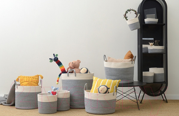 Изображение товара Кашпо Bergenson Bjorn Gerd / TL-BB-GD-CR-GR-28 (кремовый/светло-серый)