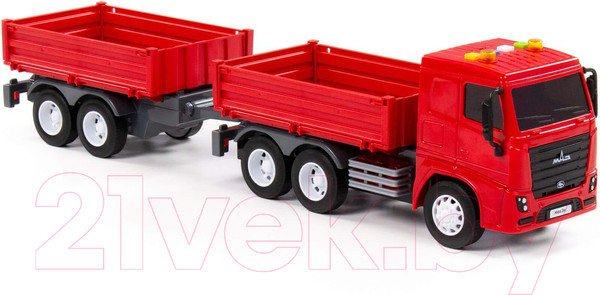 Изображение товара Автомобиль игрушечный Полесье Маз Бортовой с прицепом / 94155