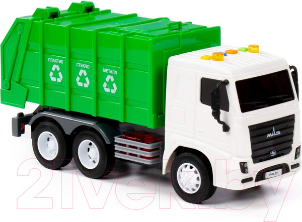 Изображение товара Автомобиль игрушечный Полесье Маз Коммунальный со звуком и светом / 94070 (инерционный)