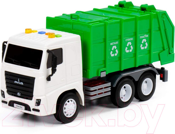 Изображение товара Автомобиль игрушечный Полесье Маз Коммунальный со звуком и светом / 94070 (инерционный)