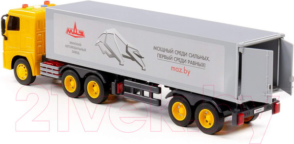 Изображение товара Автомобиль игрушечный Полесье Маз Тягач с полуприцепом со звуком и светом / 94124 (инерционный)