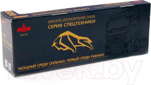 Изображение товара Трейлер игрушечный Полесье Маз Фургон с прицепом со светом и звуком / 94117 (инерционный)