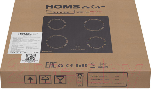 Изображение товара Индукционная варочная панель HOMSair HI64ABK