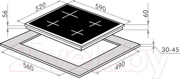 Изображение товара Индукционная варочная панель HOMSair HI64ABK