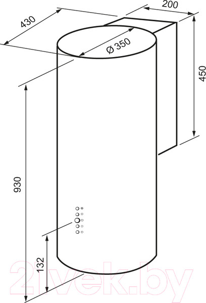 Изображение товара Вытяжка коробчатая Krona Tina 350 3P / КА-00002599 (белый)